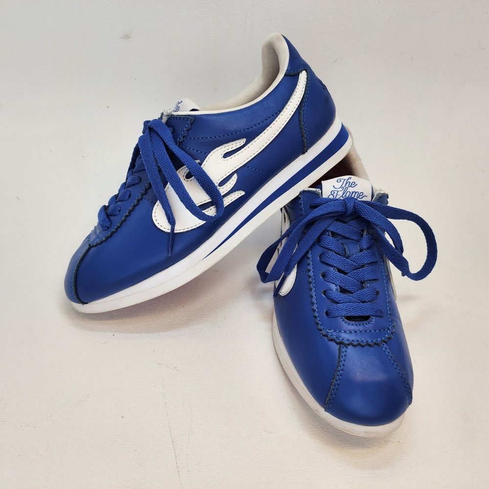 Mens Size 6 YG 4Hunnid The Flame Blue White Red Flame Design Sole Sneakers